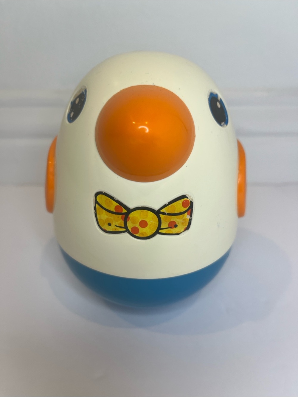 Vintage Playskool Roly Poly Weeble Wobble Chime Bird Penguin Baby Music Toy